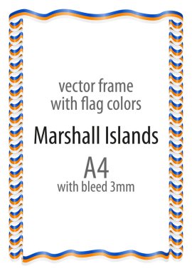 Çerçeve ve şerit kenarlığını Marshall Adaları bayrak renkleri ile
