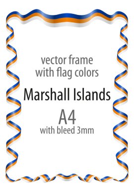 Çerçeve ve şerit kenarlığını Marshall Adaları bayrak renkleri ile