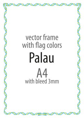 Çerçeve ve şerit kenarlığını Palau bayrak renkleri ile