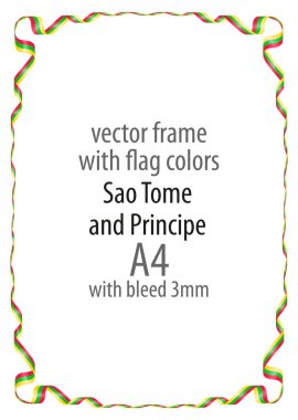 Çerçeve ve şerit kenarlığını Sao Tome ve Principe bayrak renkleri ile
