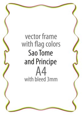 Çerçeve ve şerit kenarlığını Sao Tome ve Principe bayrak renkleri ile