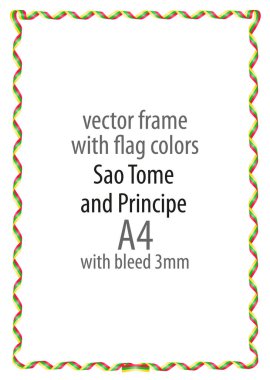 Çerçeve ve şerit kenarlığını Sao Tome ve Principe bayrak renkleri ile