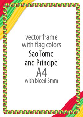 Çerçeve ve şerit kenarlığını Sao Tome ve Principe bayrak renkleri ile