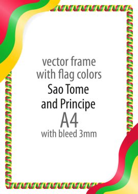 Çerçeve ve şerit kenarlığını Sao Tome ve Principe bayrak renkleri ile