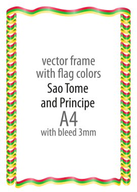 Çerçeve ve şerit kenarlığını Sao Tome ve Principe bayrak renkleri ile