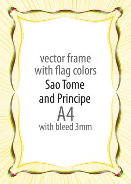 Çerçeve ve şerit kenarlığını Sao Tome ve Principe bayrak renkleri ile