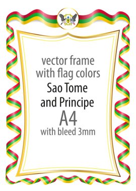 Çerçeve ve şerit kenarlığını Sao Tome ve Principe bayrak renkleri ile