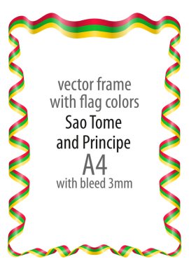 Çerçeve ve şerit kenarlığını Sao Tome ve Principe bayrak renkleri ile