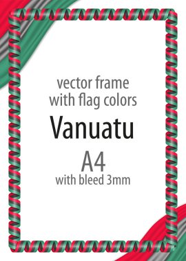 Çerçeve ve şerit kenarlığını Vanuatu bayrak renkleri ile