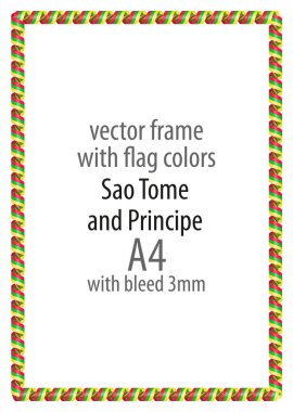 Çerçeve ve şerit kenarlığını Sao Tome ve Principe bayrak renkleri ile