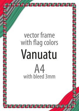 Çerçeve ve şerit kenarlığını Vanuatu bayrak renkleri ile