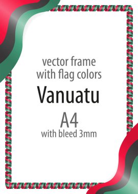Çerçeve ve şerit kenarlığını Vanuatu bayrak renkleri ile