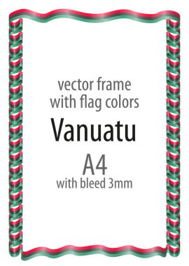 Çerçeve ve şerit kenarlığını Vanuatu bayrak renkleri ile