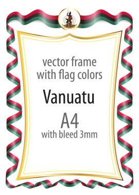 Çerçeve ve şerit kenarlığını Vanuatu bayrak renkleri ile