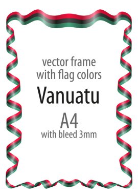 Çerçeve ve şerit kenarlığını Vanuatu bayrak renkleri ile