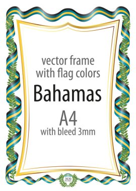 Çerçeve ve şerit kenarlığını Bahamalar bayrağı renkleri ile