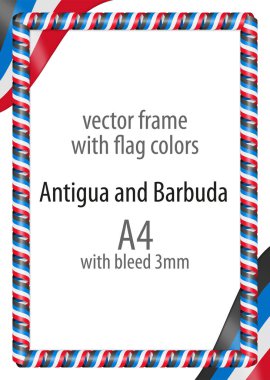 Çerçeve ve şerit kenarlığını Antigua ve Barbuda bayrağı renkleri ile