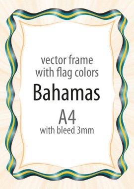 Çerçeve ve şerit kenarlığını Bahamalar bayrağı renkleri ile