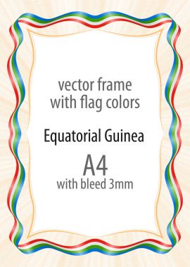 Çerçeve ve şerit kenarlığını Ekvator Ginesi bayrak renkleri ile