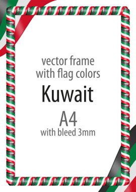 Çerçeve ve şerit kenarlığını Kuveyt bayrak renkleri ile