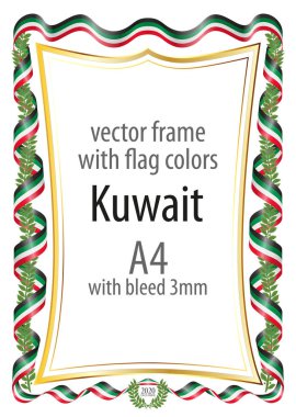 Çerçeve ve şerit kenarlığını Kuveyt bayrak renkleri ile