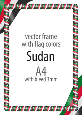 Çerçeve ve şerit kenarlığını Sudan bayrak renkleri ile