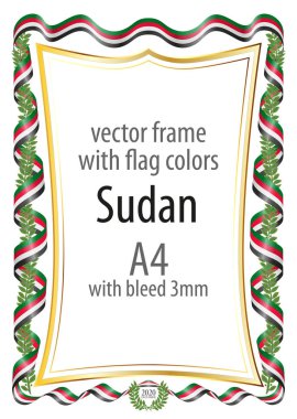 Çerçeve ve şerit kenarlığını Sudan bayrak renkleri ile