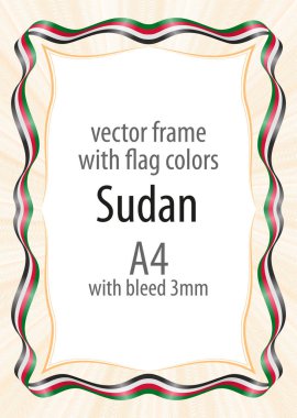 Çerçeve ve şerit kenarlığını Sudan bayrak renkleri ile