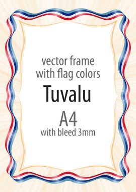 Çerçeve ve şerit kenarlığını Tuvalu bayrağı renkleri ile
