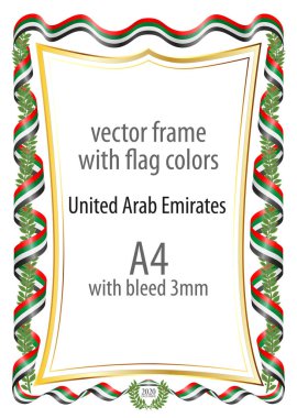 Çerçeve ve şerit kenarlığını Birleşik Arap Emirlikleri bayrağı renkleri ile