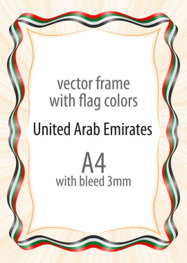 Çerçeve ve şerit kenarlığını Birleşik Arap Emirlikleri bayrağı renkleri ile