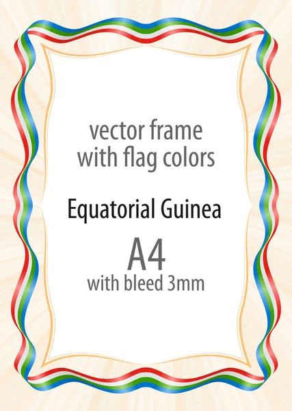 Çerçeve ve şerit kenarlığını Ekvator Ginesi bayrak renkleri ile