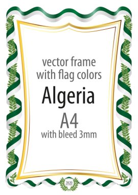 Çerçeve ve şerit kenarlığını Cezayir bayrak renkleri ile
