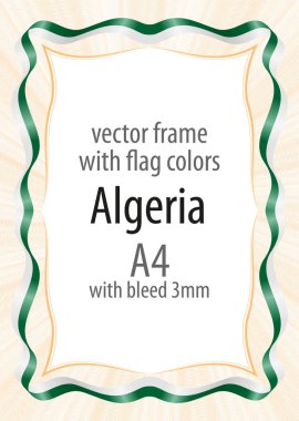 Çerçeve ve şerit kenarlığını Cezayir bayrak renkleri ile