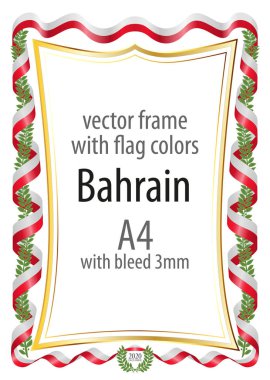 Çerçeve ve şerit kenarlığını Bahreyn bayrak renkleri ile
