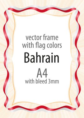 Çerçeve ve şerit kenarlığını Bahreyn bayrak renkleri ile