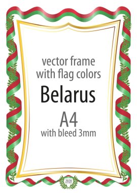 Çerçeve ve şerit kenarlığının renk Beyaz Rusya bayrağı