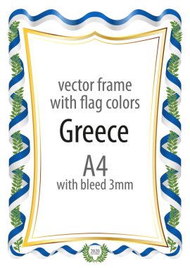 Çerçeve ve şerit kenarlığını Yunanistan bayrağının renkleri ile