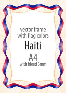 Çerçeve ve şerit kenarlığını Haiti bayrak renkleri ile