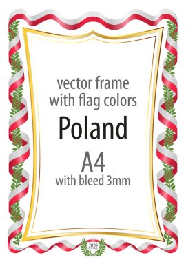Çerçeve ve şerit kenarlığını Polonya bayrak renkleri ile