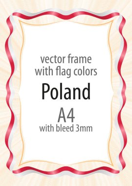 Çerçeve ve şerit kenarlığını Polonya bayrak renkleri ile