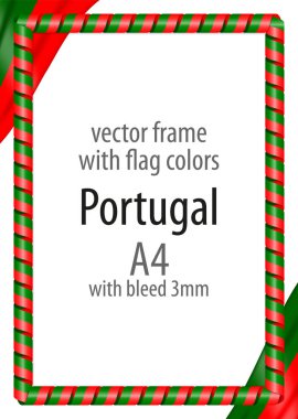 Çerçeve ve şerit kenarlığını Portekiz bayrak renkleri ile