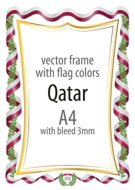 Çerçeve ve şerit kenarlığını Katar bayrak renkleri ile