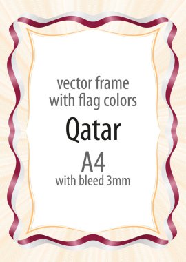 Çerçeve ve şerit kenarlığını Katar bayrak renkleri ile