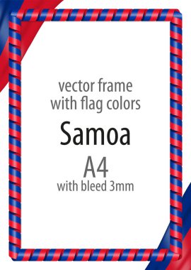 Çerçeve ve şerit kenarlığını Samoa bayrak renkleri ile