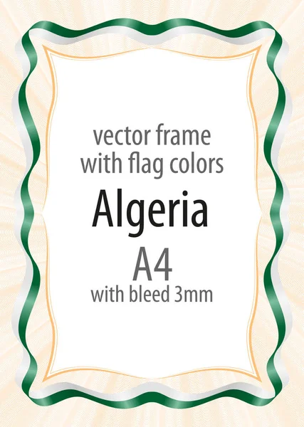 Çerçeve ve şerit kenarlığını Cezayir bayrak renkleri ile