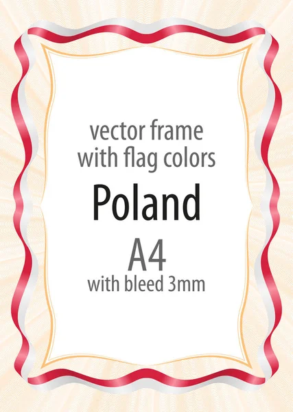 Çerçeve ve şerit kenarlığını Polonya bayrak renkleri ile