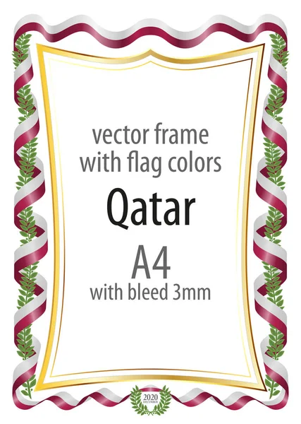 Çerçeve ve şerit kenarlığını Katar bayrak renkleri ile
