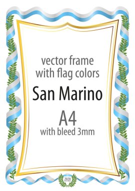Çerçeve ve şerit kenarlığını San Marino bayrak renkleri ile