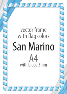 Çerçeve ve şerit kenarlığını San Marino bayrak renkleri ile